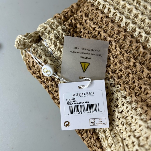Shiraleah Sandy Paper Straw Shoulder Bag Clutch Gold Chain Strap NWT - Picture 4 of 8